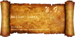 Weiler Ivett névjegykártya
